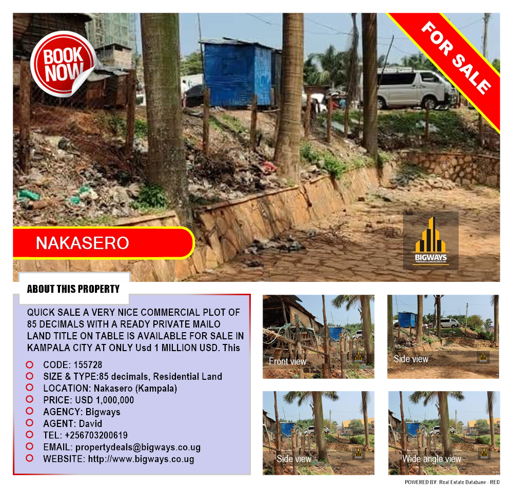 Residential Land  for sale in Nakasero Kampala Uganda, code: 155728