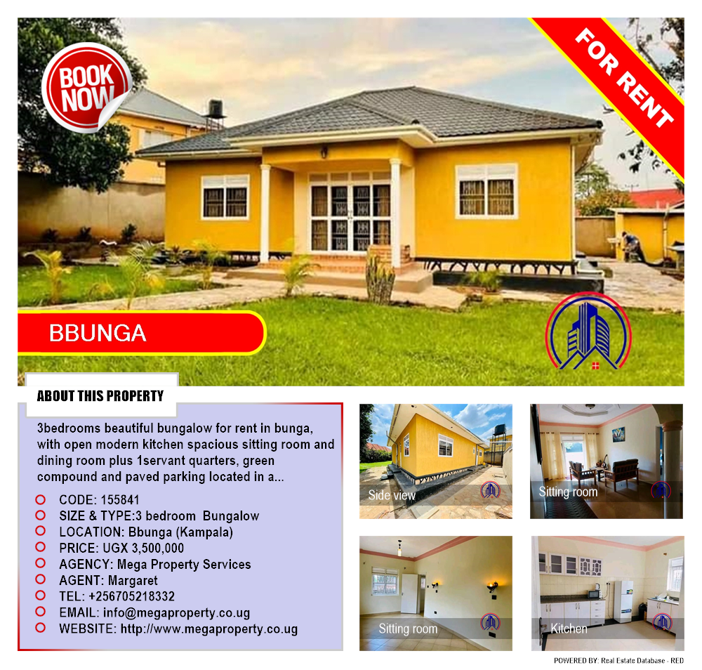 3 bedroom Bungalow  for rent in Bbunga Kampala Uganda, code: 155841