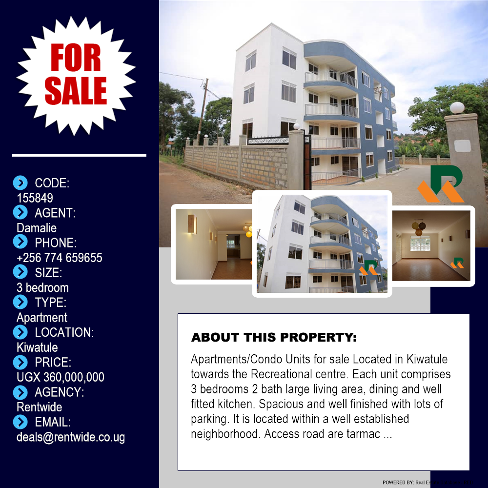 3 bedroom Apartment  for sale in Kiwaatule Kampala Uganda, code: 155849