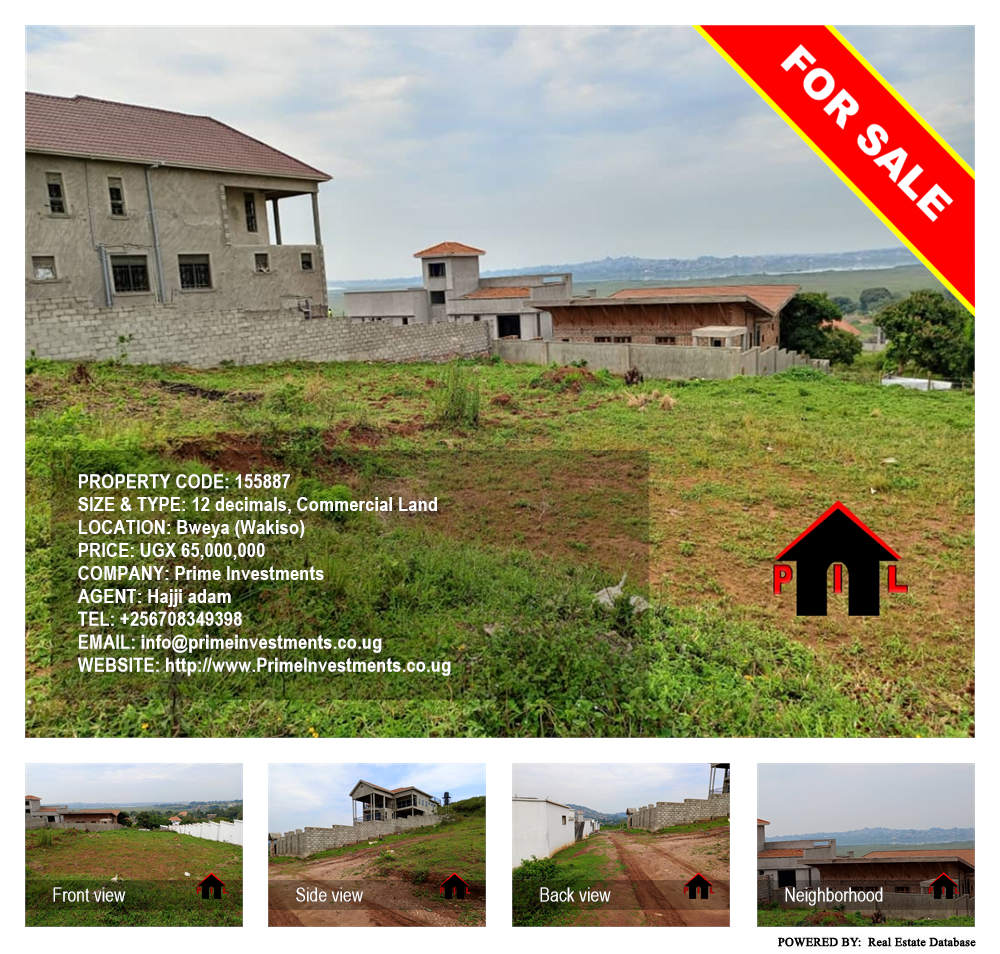 Commercial Land  for sale in Bweya Wakiso Uganda, code: 155887