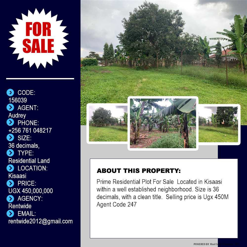 Residential Land  for sale in Kisaasi Kampala Uganda, code: 156039