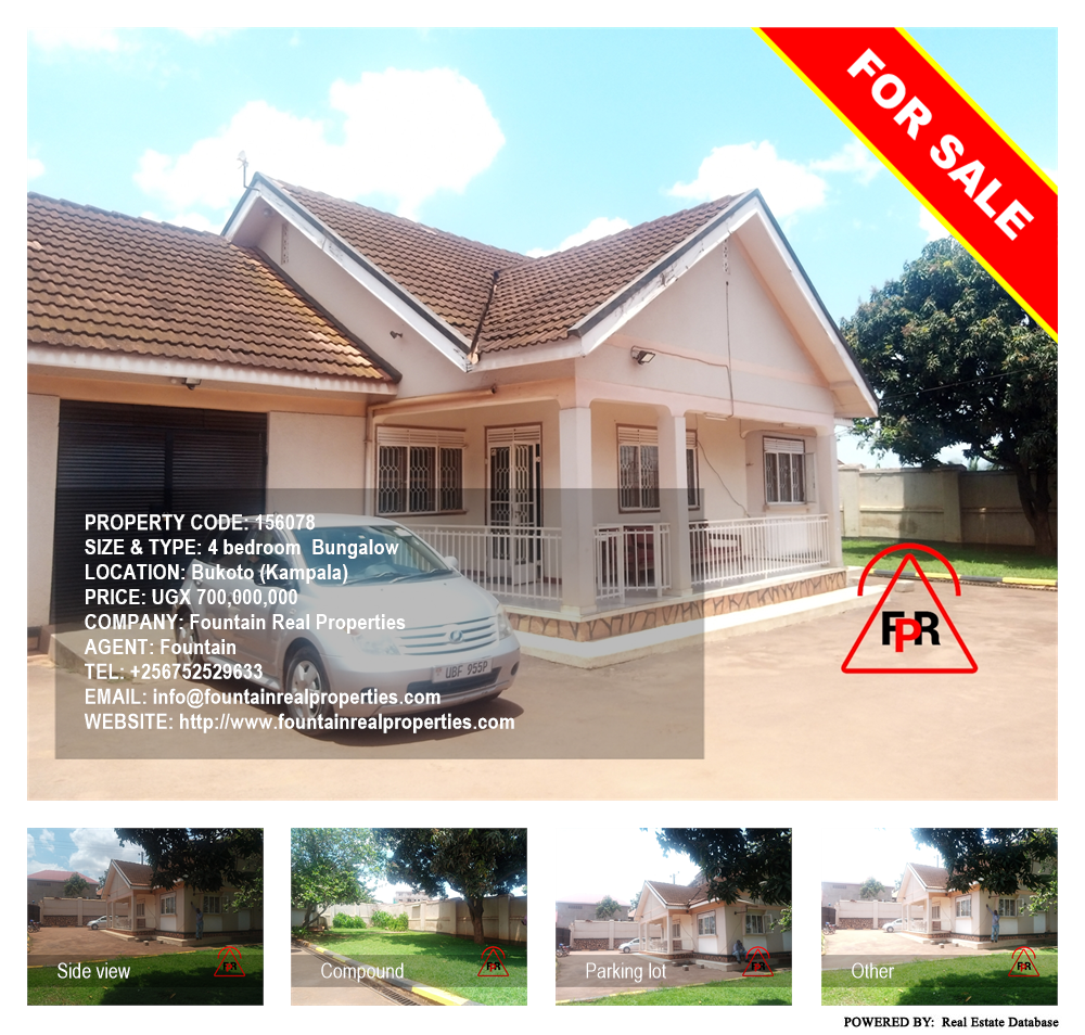 4 bedroom Bungalow  for sale in Bukoto Kampala Uganda, code: 156078