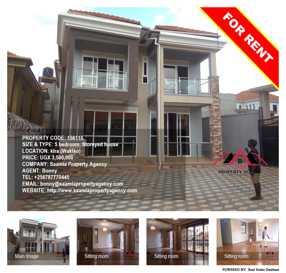 5 bedroom Storeyed house  for rent in Kira Wakiso Uganda, code: 156115