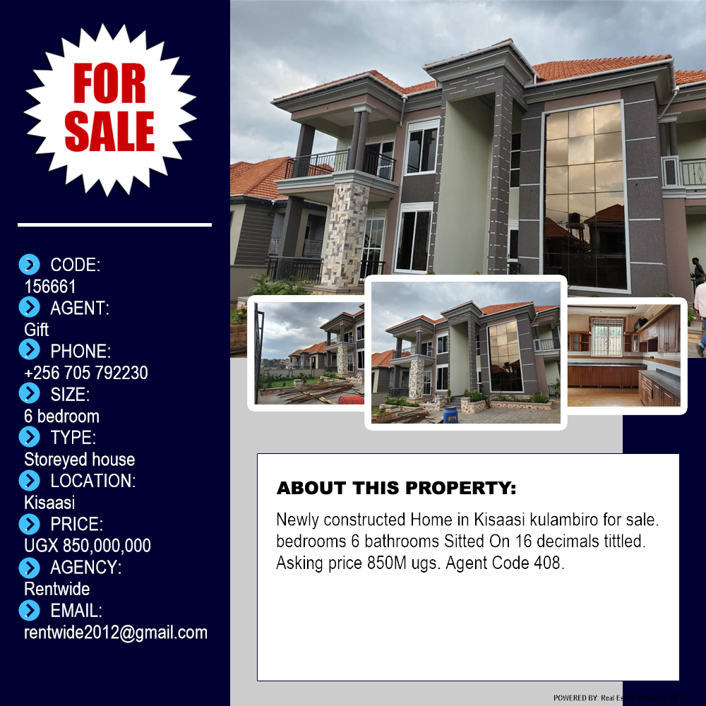 6 bedroom Storeyed house  for sale in Kisaasi Kampala Uganda, code: 156661