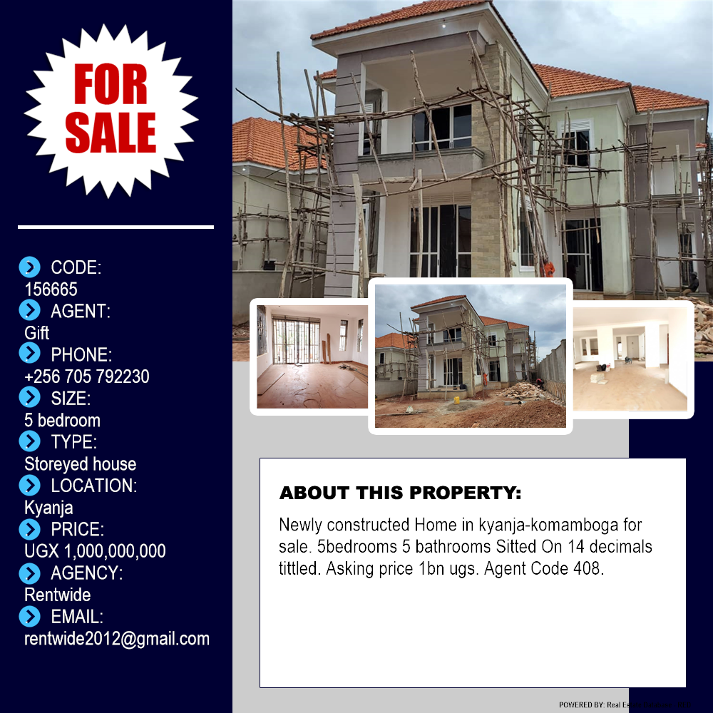 5 bedroom Storeyed house  for sale in Kyanja Kampala Uganda, code: 156665