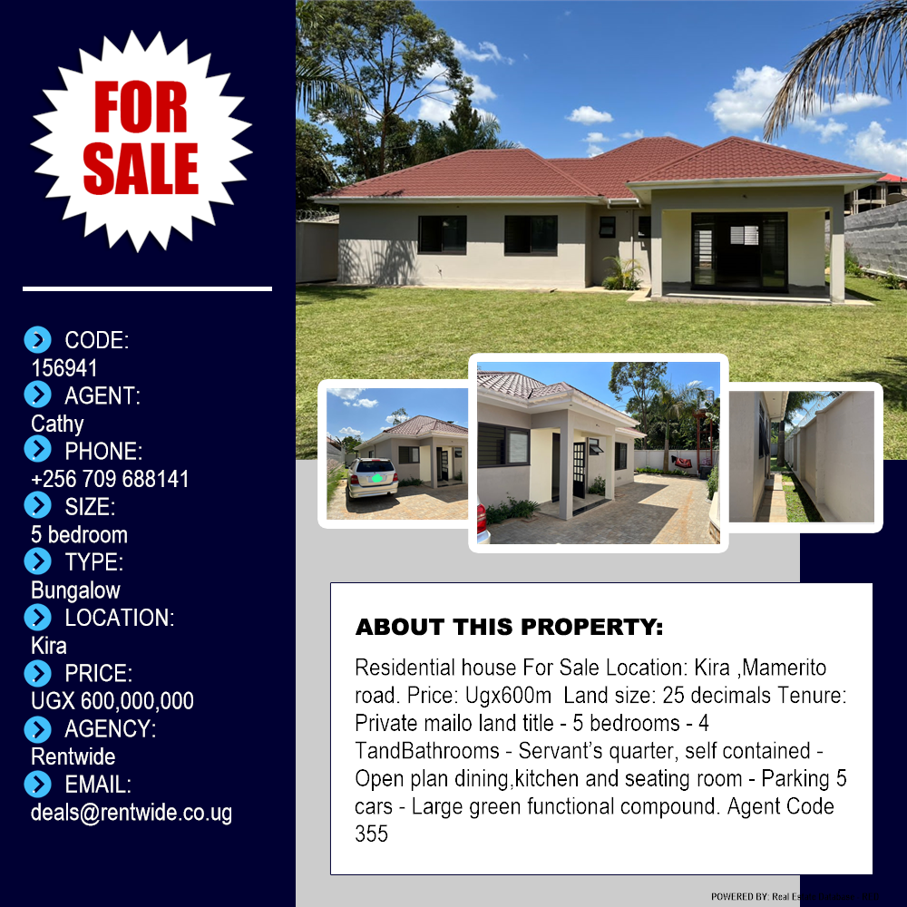 5 bedroom Bungalow  for sale in Kira Wakiso Uganda, code: 156941