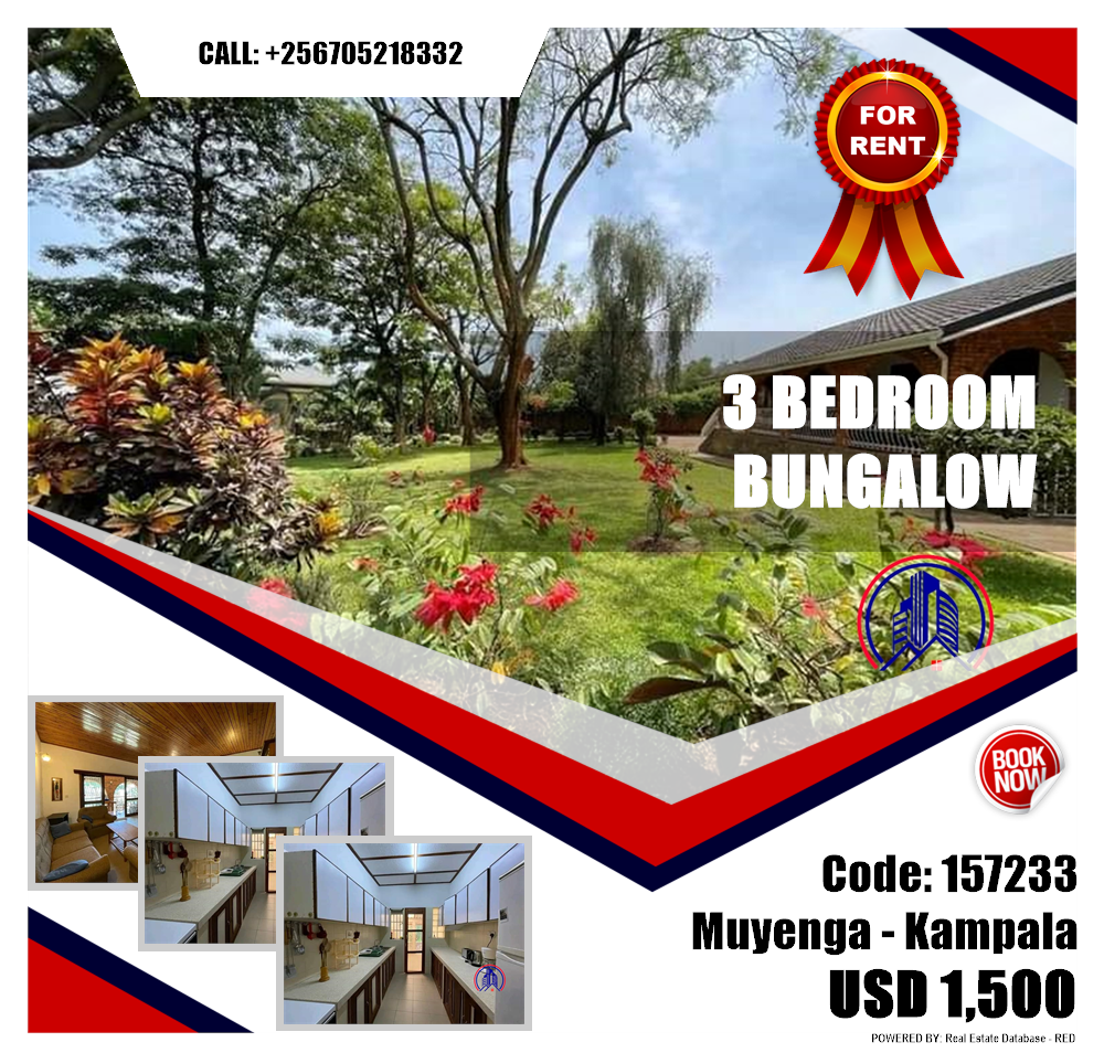 3 bedroom Bungalow  for rent in Muyenga Kampala Uganda, code: 157233