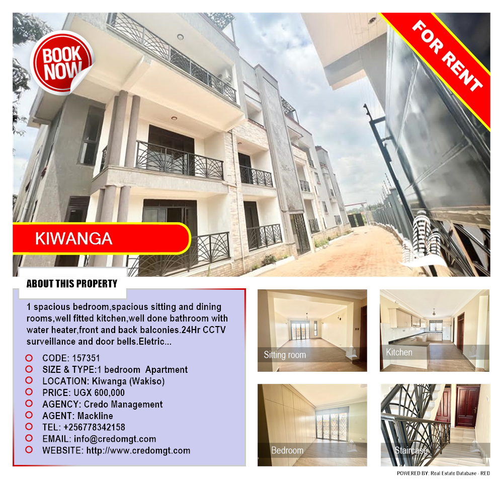 1 bedroom Apartment  for rent in Kiwanga Wakiso Uganda, code: 157351