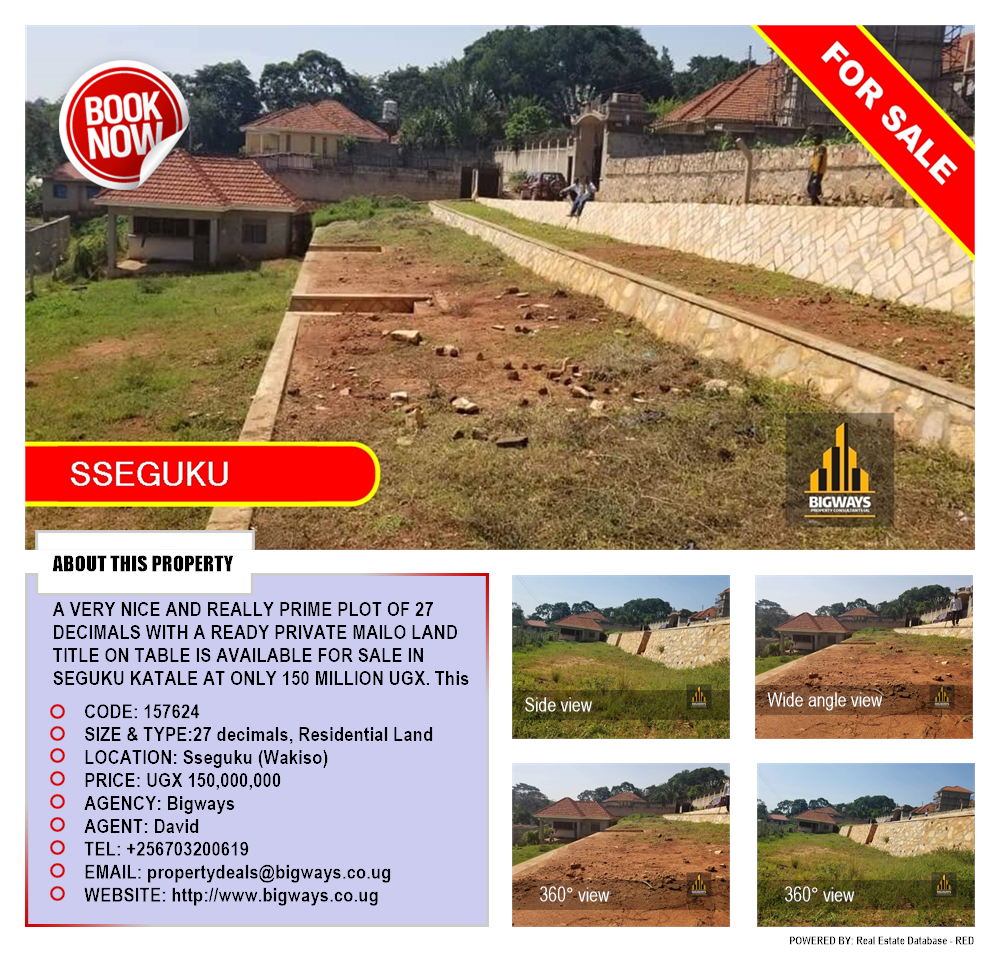 Residential Land  for sale in Seguku Wakiso Uganda, code: 157624