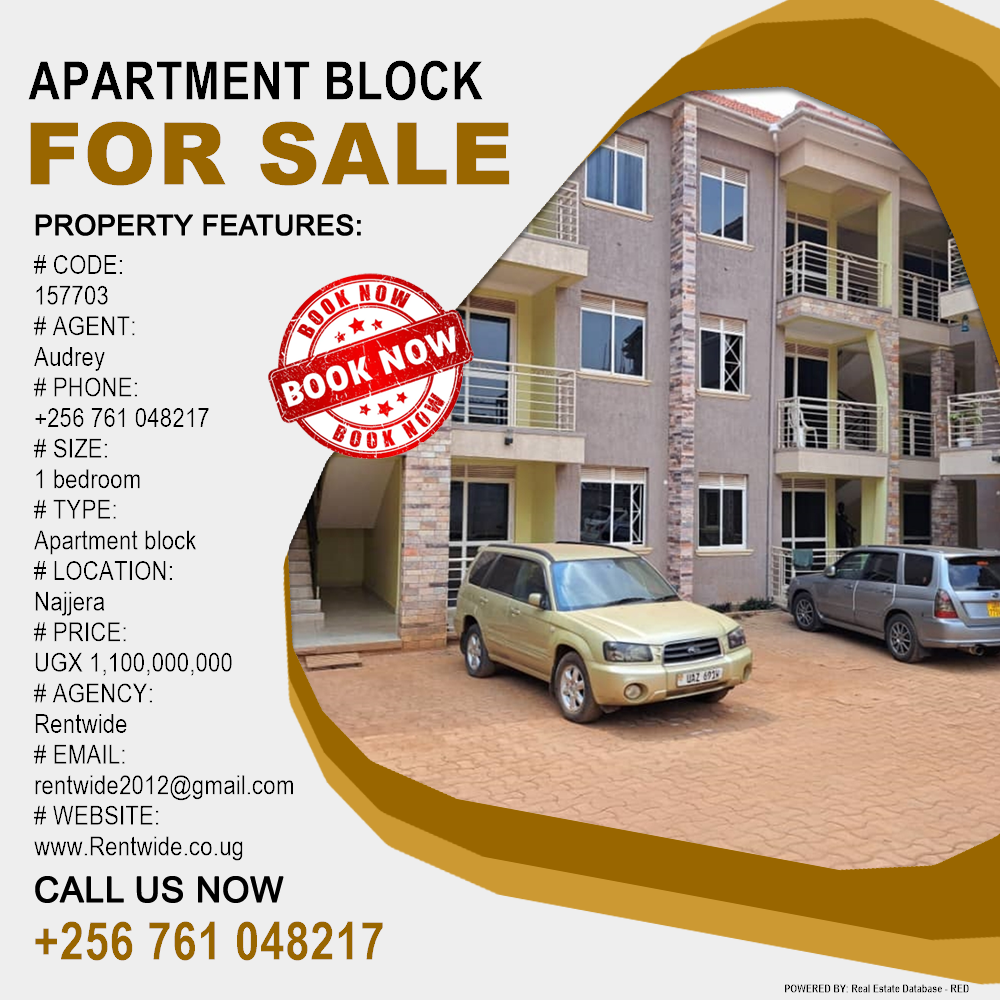 1 bedroom Apartment block  for sale in Najjera Wakiso Uganda, code: 157703