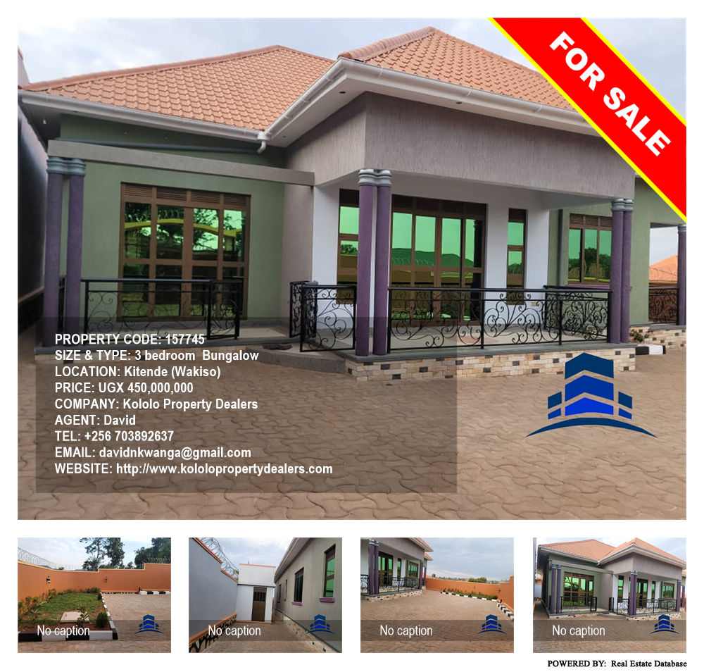 3 bedroom Bungalow  for sale in Kitende Wakiso Uganda, code: 157745