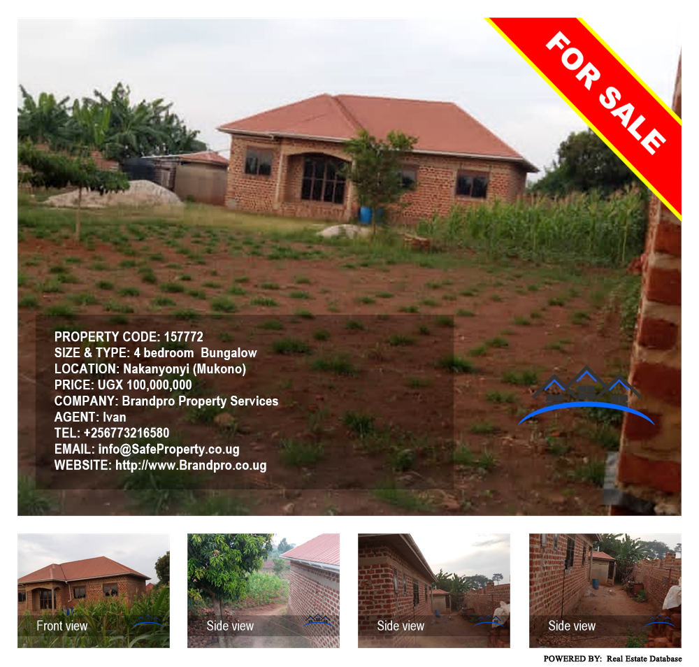 4 bedroom Bungalow  for sale in Nakanyonyi Mukono Uganda, code: 157772