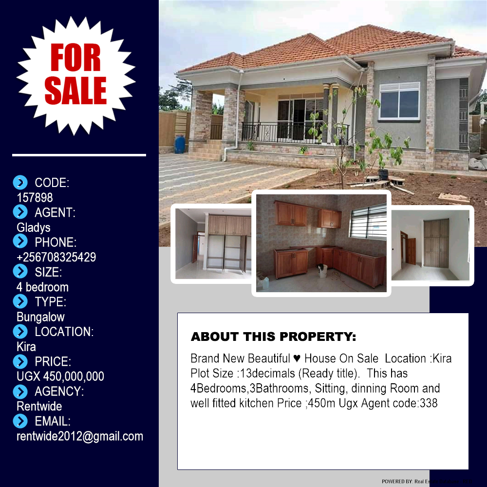 4 bedroom Bungalow  for sale in Kira Wakiso Uganda, code: 157898