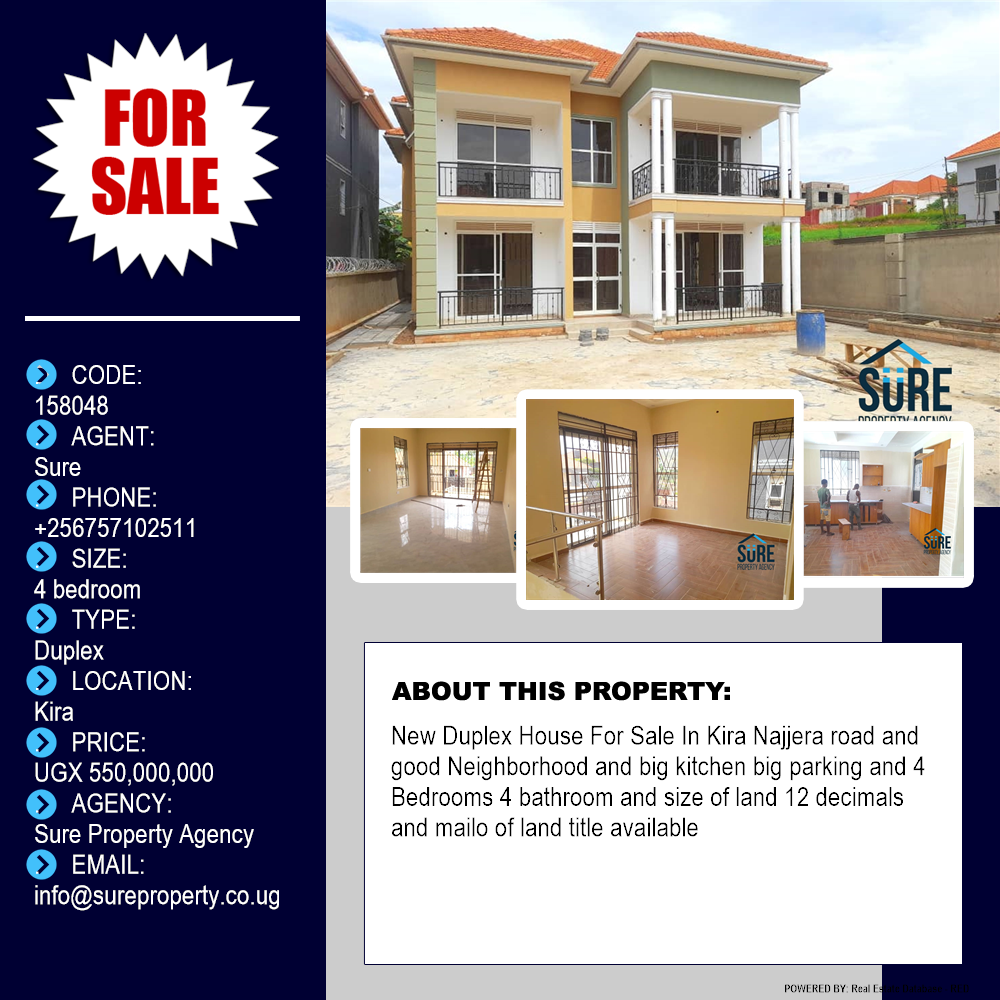 4 bedroom Duplex  for sale in Kira Wakiso Uganda, code: 158048