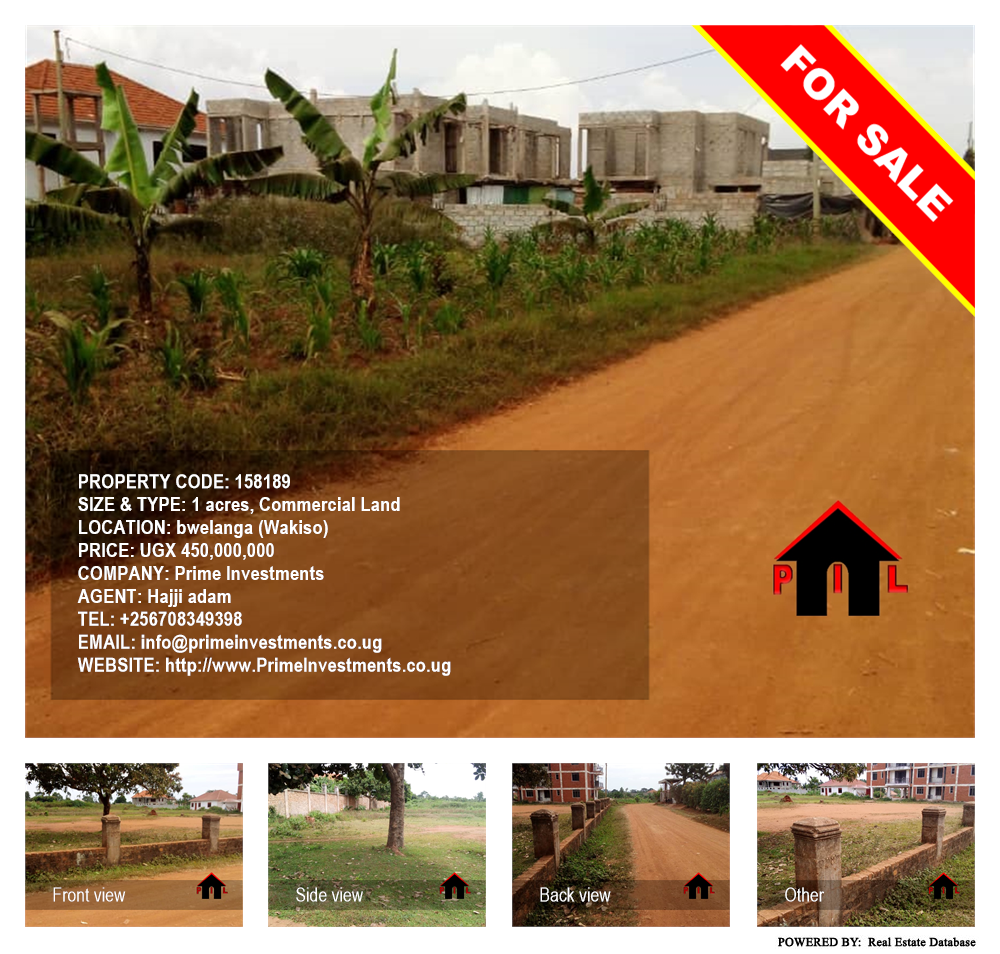 Commercial Land  for sale in Bwelenga Wakiso Uganda, code: 158189