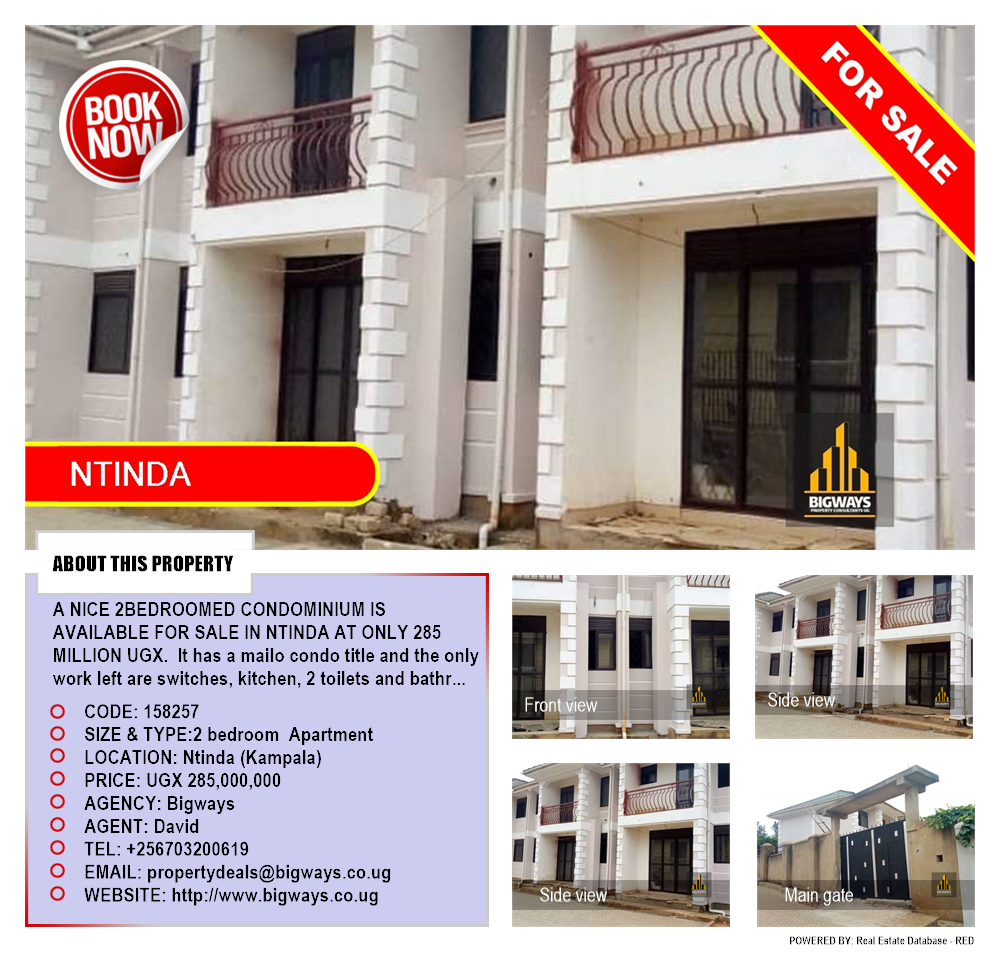 2 bedroom Apartment  for sale in Ntinda Kampala Uganda, code: 158257