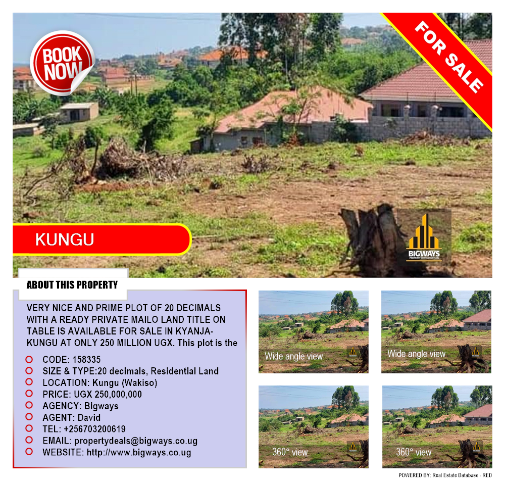 Residential Land  for sale in Kungu Wakiso Uganda, code: 158335