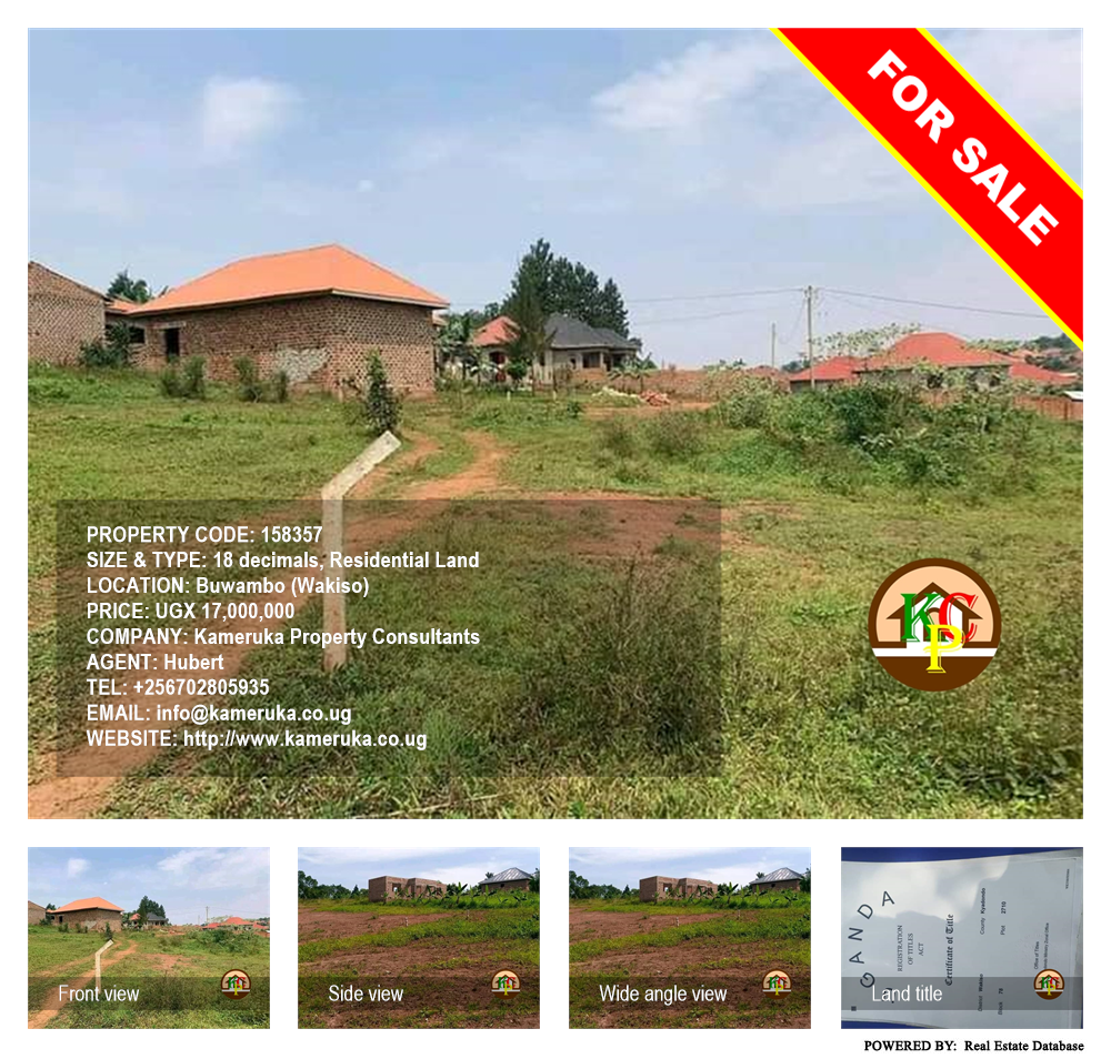 Residential Land  for sale in Buwambo Wakiso Uganda, code: 158357