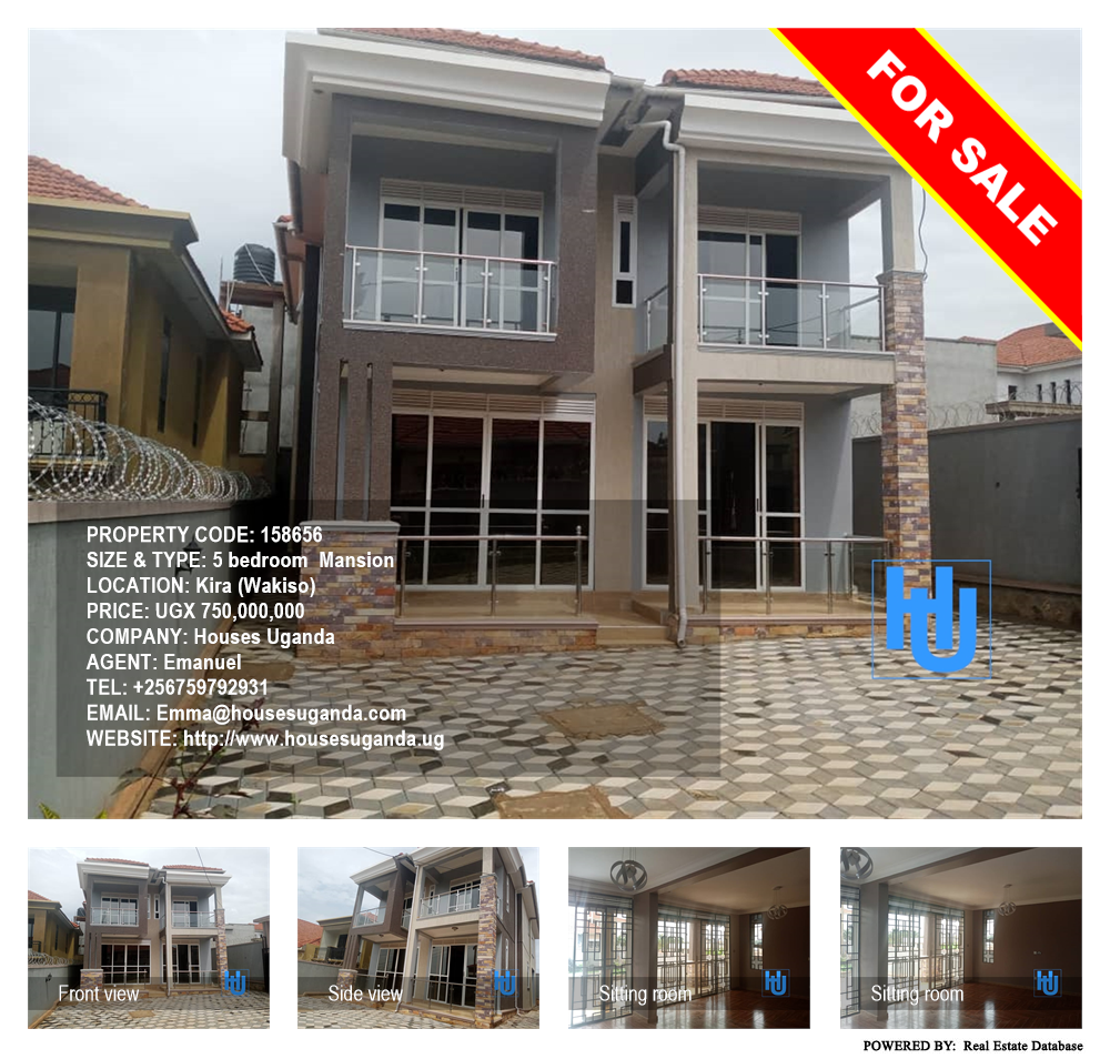 5 bedroom Mansion  for sale in Kira Wakiso Uganda, code: 158656