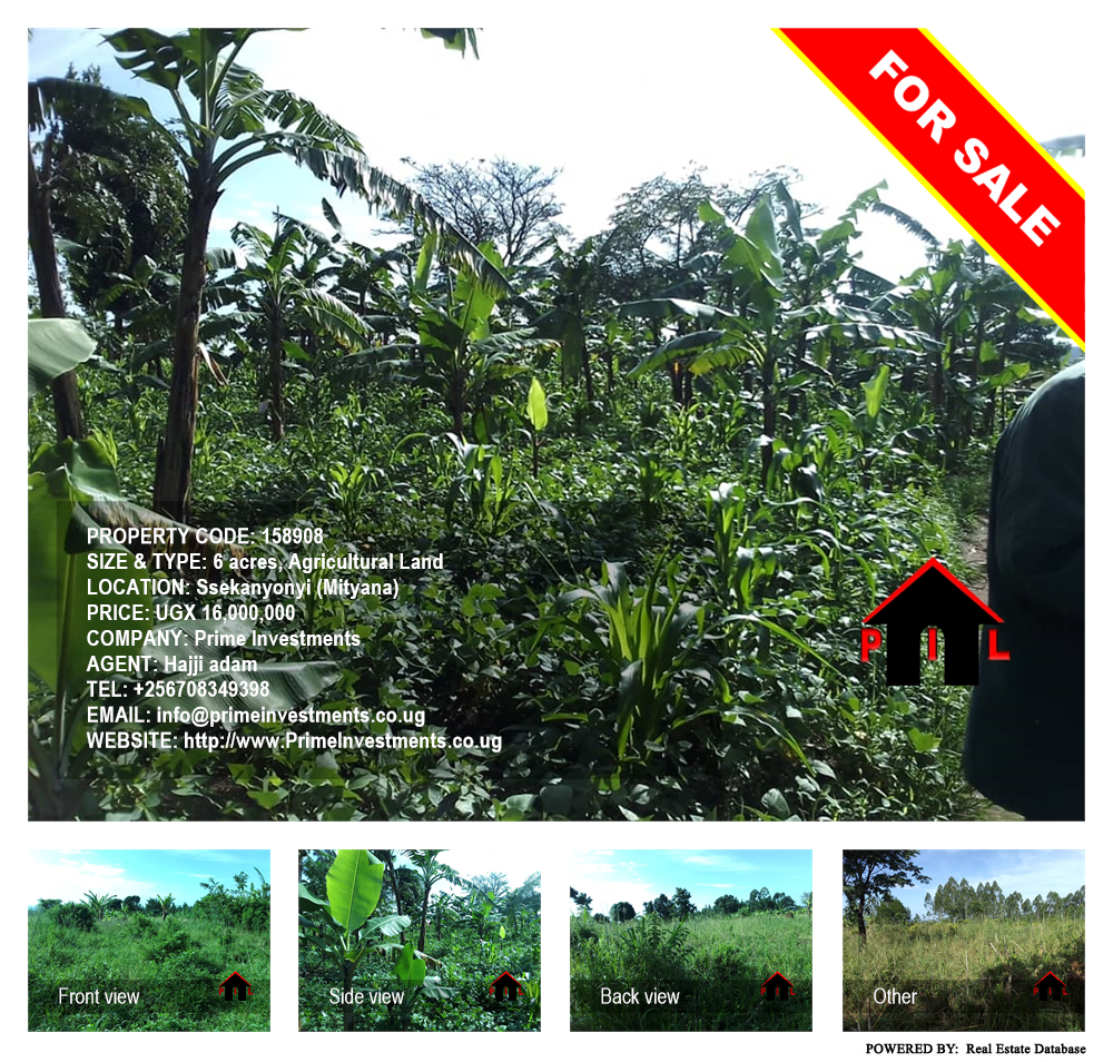 Agricultural Land  for sale in Ssekanyonyi Mityana Uganda, code: 158908