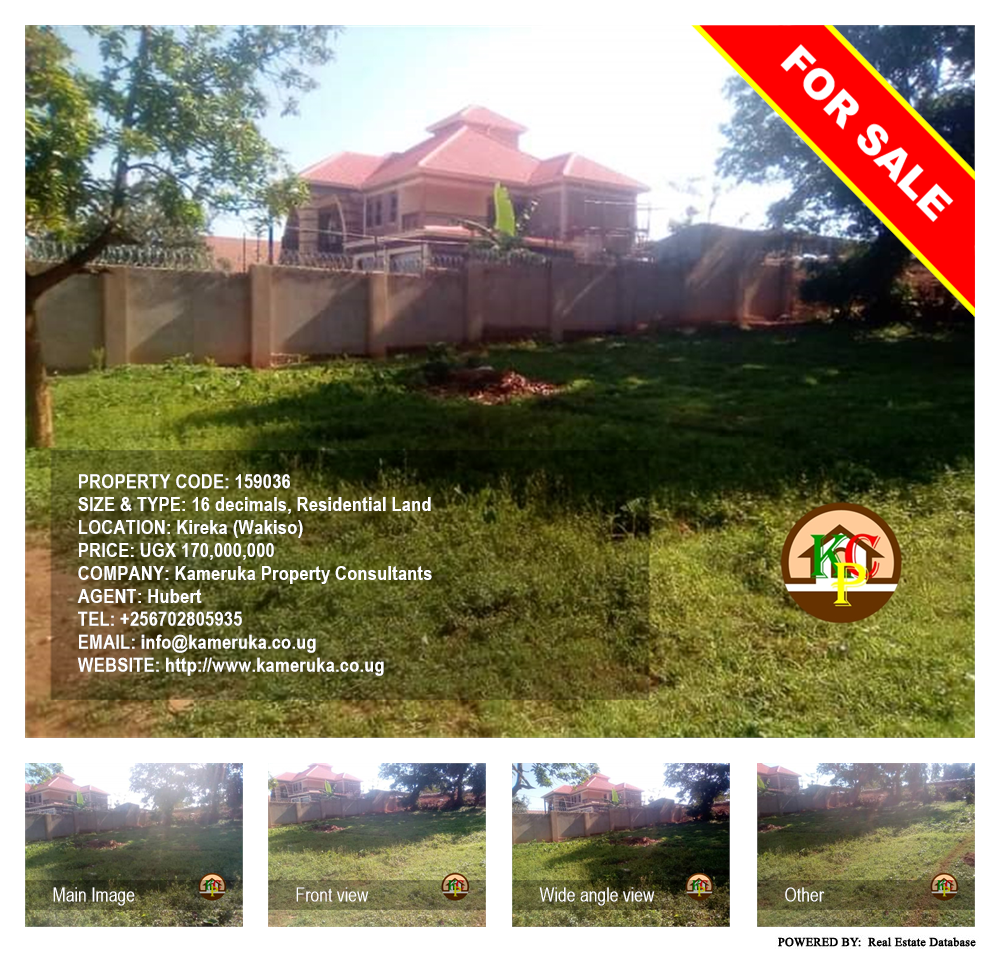 Residential Land  for sale in Kireka Wakiso Uganda, code: 159036