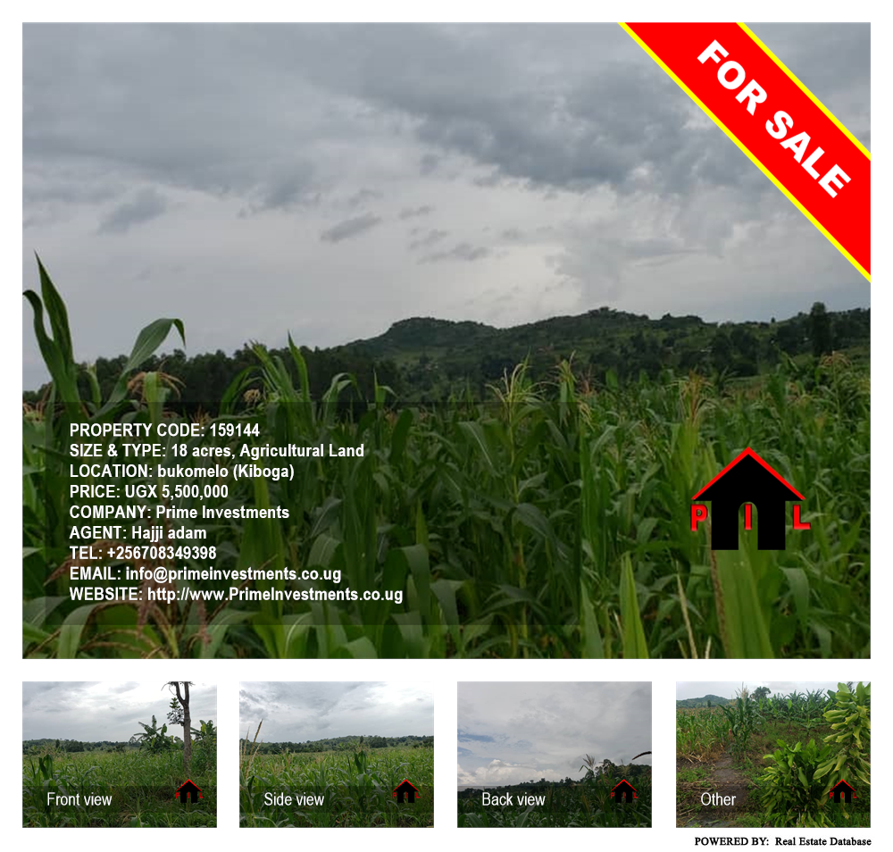 Agricultural Land  for sale in Bukomelo Kiboga Uganda, code: 159144