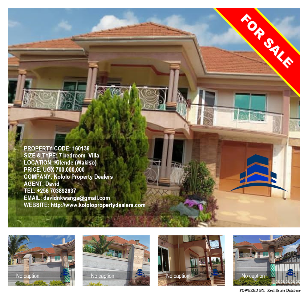 7 bedroom Villa  for sale in Kitende Wakiso Uganda, code: 160136