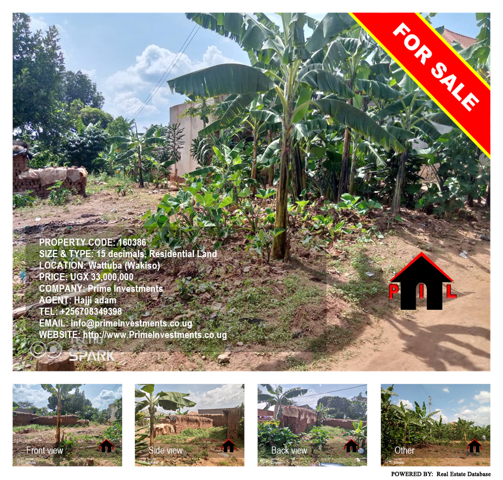 Residential Land  for sale in Wattuba Wakiso Uganda, code: 160386