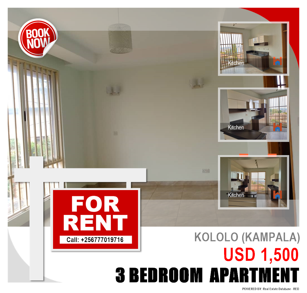 3 bedroom Apartment  for rent in Kololo Kampala Uganda, code: 160497