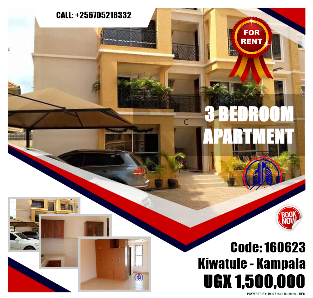 3 bedroom Apartment  for rent in Kiwaatule Kampala Uganda, code: 160623