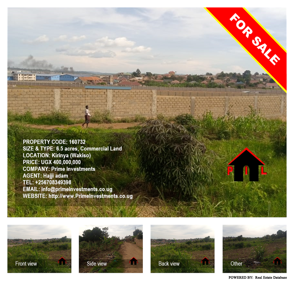 Commercial Land  for sale in Kirinya Wakiso Uganda, code: 160732