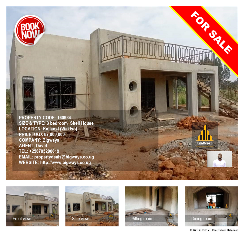 3 bedroom Shell House  for sale in Kajjansi Wakiso Uganda, code: 160984