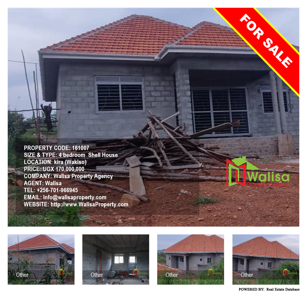 4 bedroom Shell House  for sale in Kira Wakiso Uganda, code: 161007