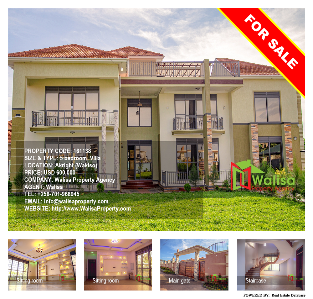 5 bedroom Villa  for sale in Akright Wakiso Uganda, code: 161138