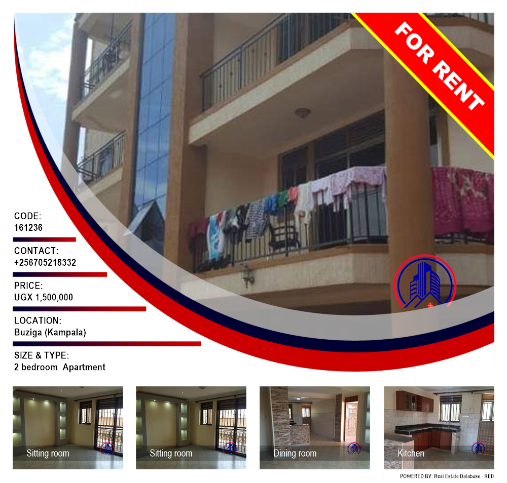 2 bedroom Apartment  for rent in Buziga Kampala Uganda, code: 161236