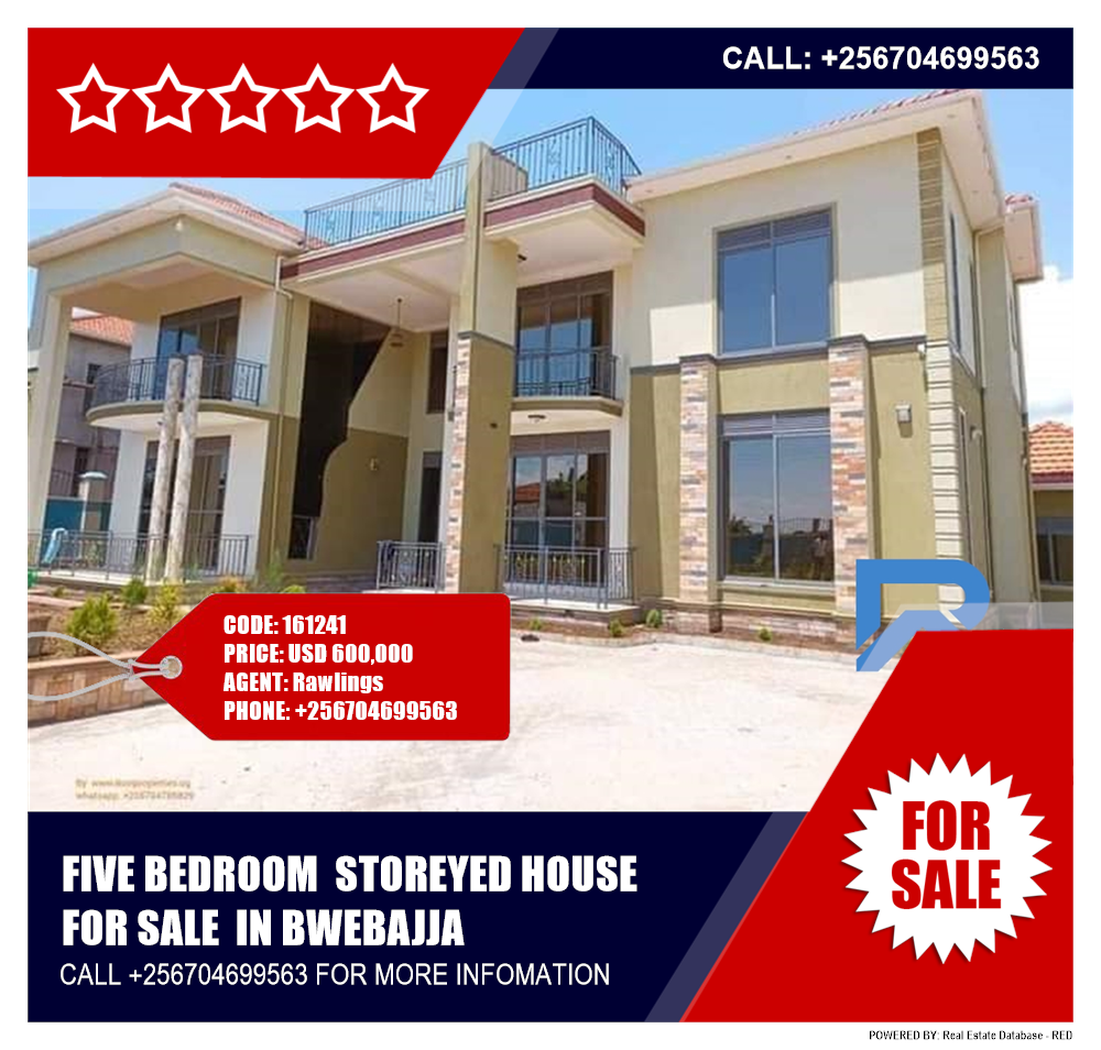 5 bedroom Storeyed house  for sale in Bwebajja Kampala Uganda, code: 161241