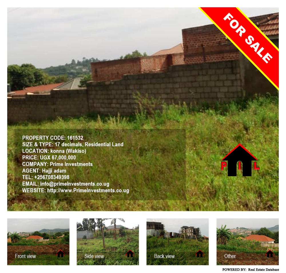 Residential Land  for sale in Konna Wakiso Uganda, code: 161532