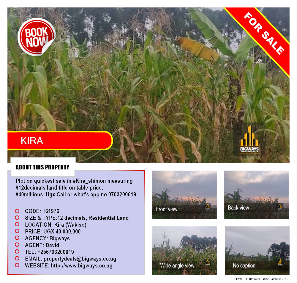 Residential Land  for sale in Kira Wakiso Uganda, code: 161976