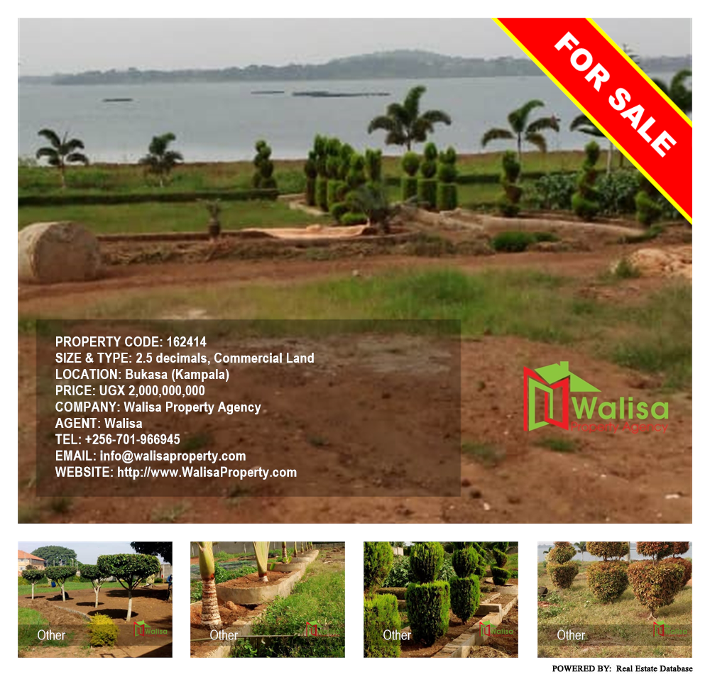 Commercial Land  for sale in Bukasa Kampala Uganda, code: 162414