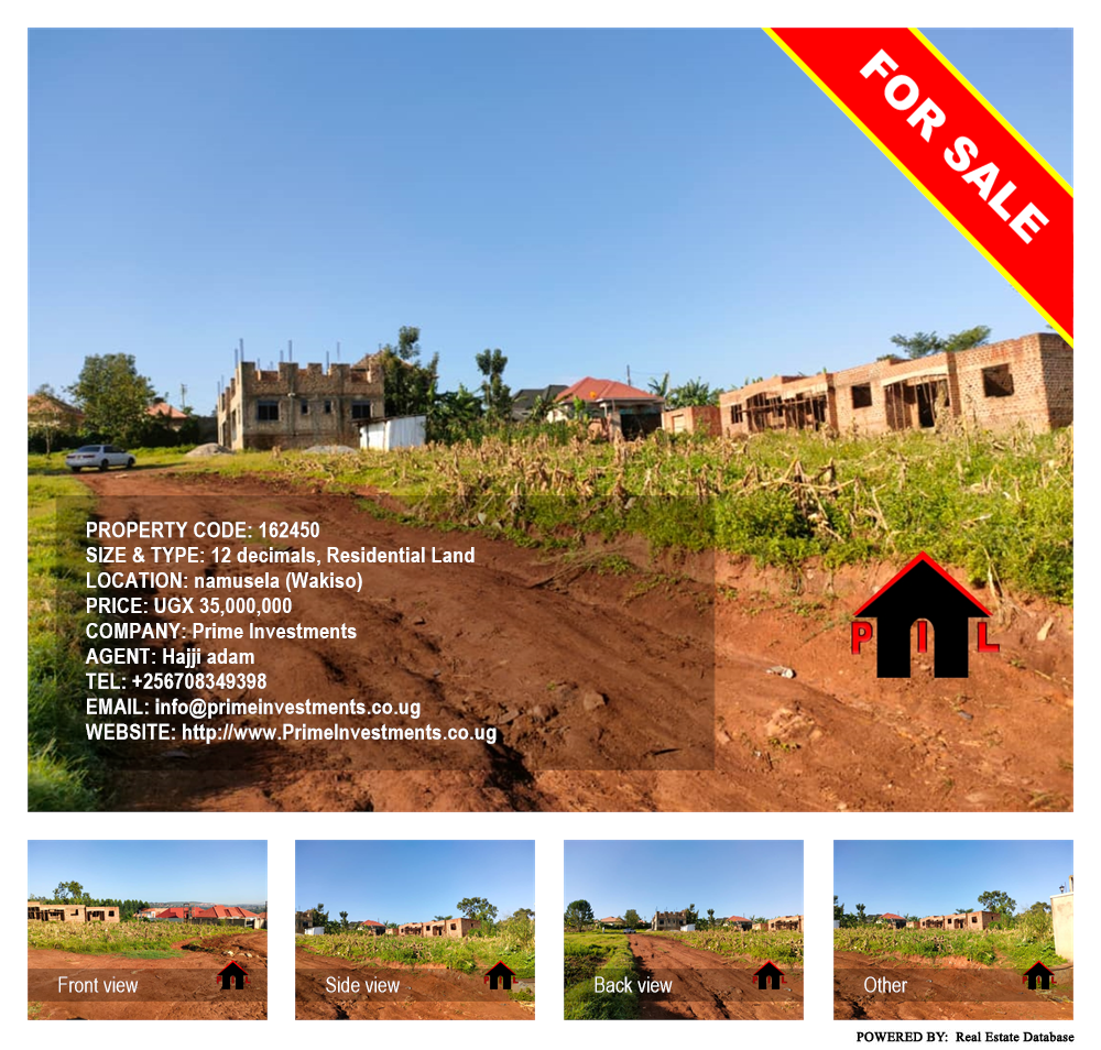 Residential Land  for sale in Namusela Wakiso Uganda, code: 162450