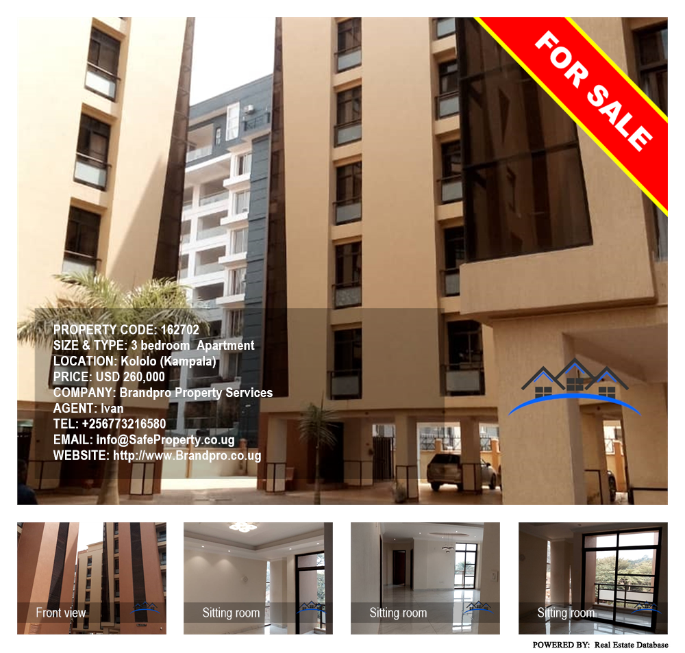 3 bedroom Apartment  for sale in Kololo Kampala Uganda, code: 162702