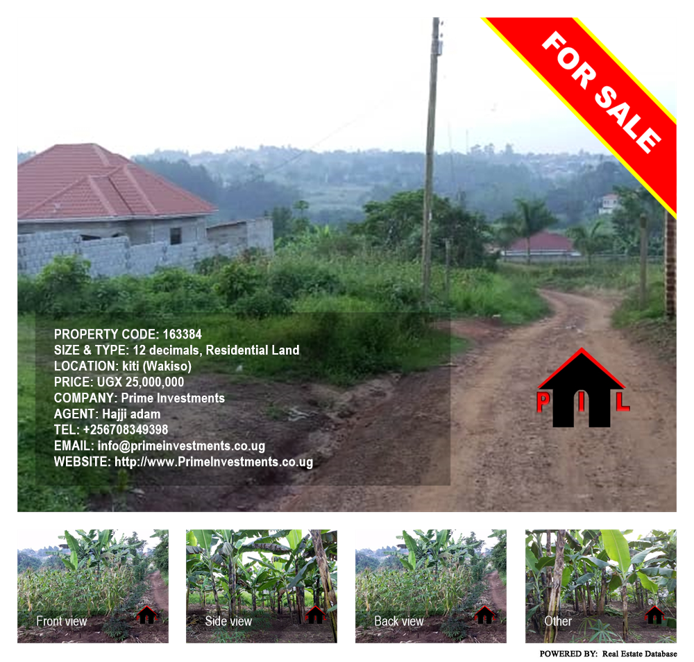 Residential Land  for sale in Kiti Wakiso Uganda, code: 163384