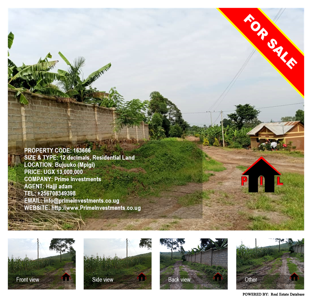 Residential Land  for sale in Bujuuko Mpigi Uganda, code: 163666