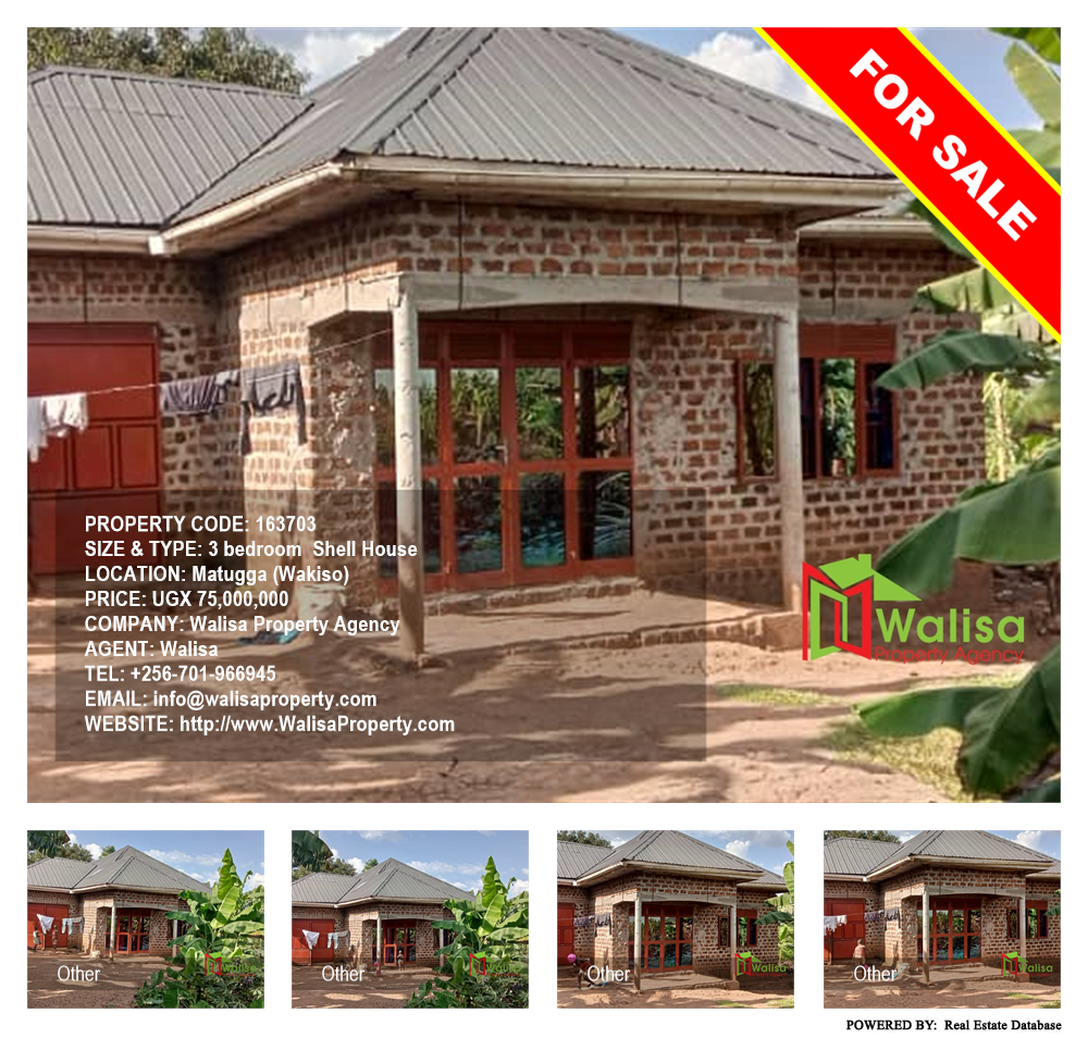 3 bedroom Shell House  for sale in Matugga Wakiso Uganda, code: 163703