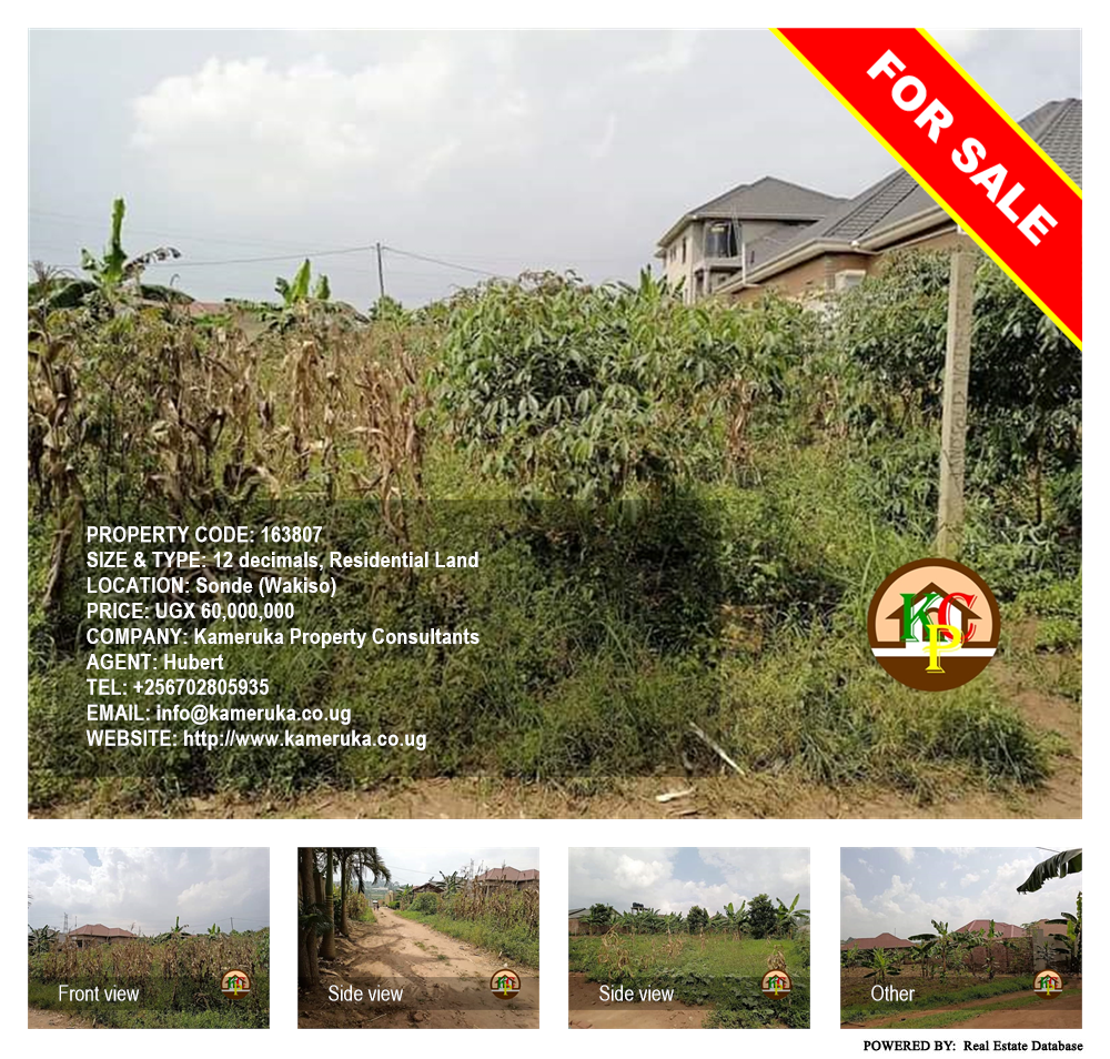 Residential Land  for sale in Sonde Wakiso Uganda, code: 163807