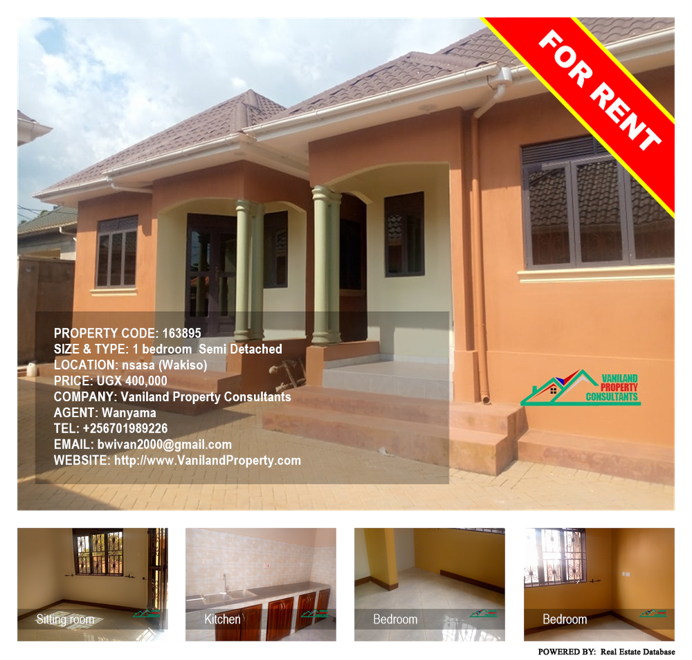 1 bedroom Semi Detached  for rent in Nsasa Wakiso Uganda, code: 163895