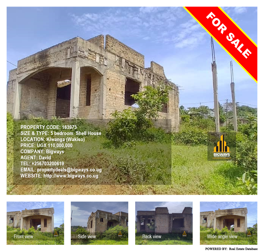 5 bedroom Shell House  for sale in Kiwanga Wakiso Uganda, code: 163973