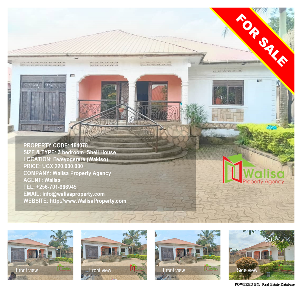 3 bedroom Shell House  for sale in Bweyogerere Wakiso Uganda, code: 164078