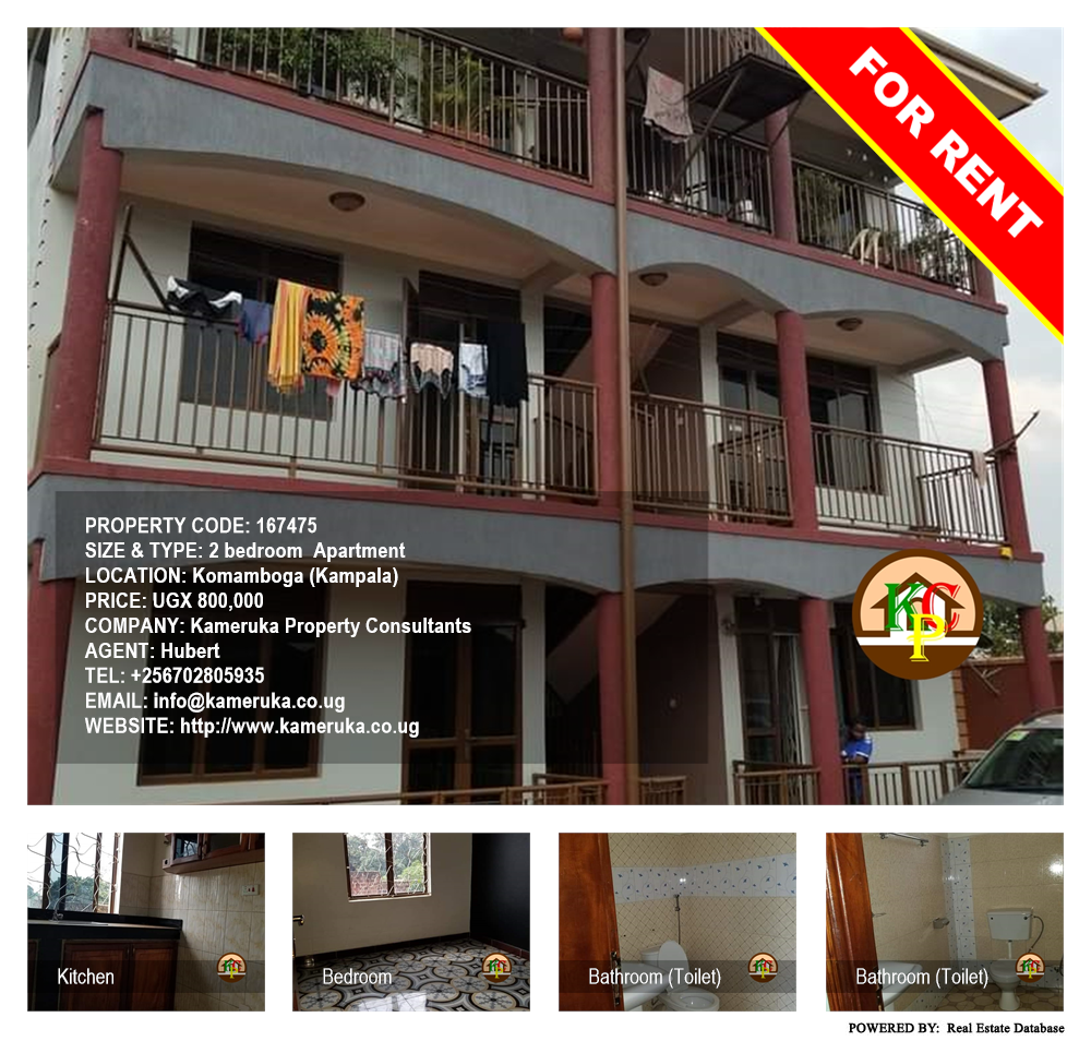 2 bedroom Apartment  for rent in Komamboga Kampala Uganda, code: 167475