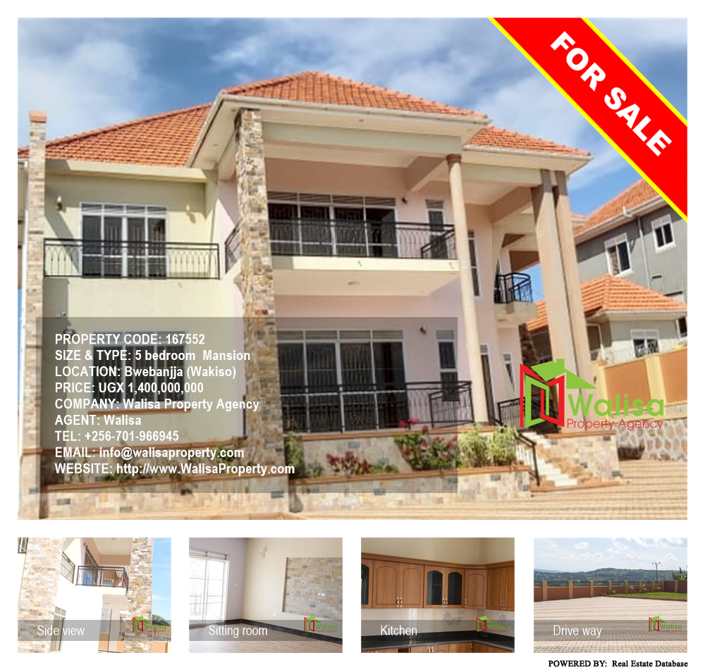 5 bedroom Mansion  for sale in Bwebajja Wakiso Uganda, code: 167552